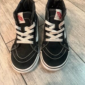 Vans Kids Black and White High-Top Sneakers